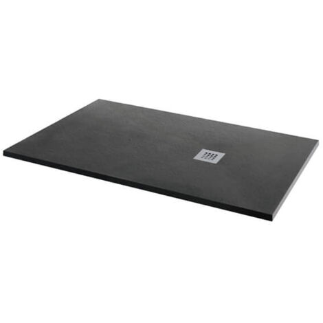MX Minerals Jet Black Slate Effect Rectangular Shower Tray 1600mm x 800mm