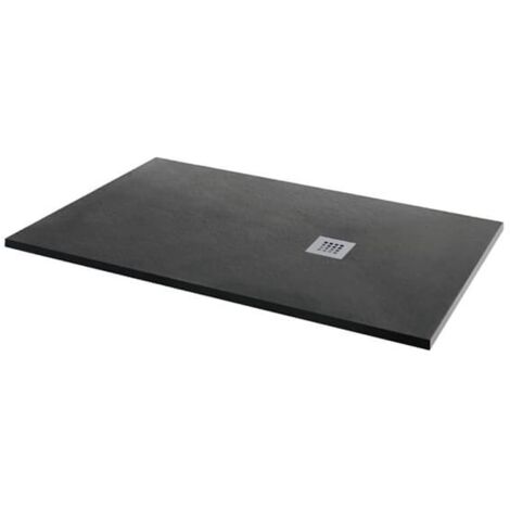 MX Minerals Jet Black Slate Effect Rectangular Shower Tray 1600mm x 900mm