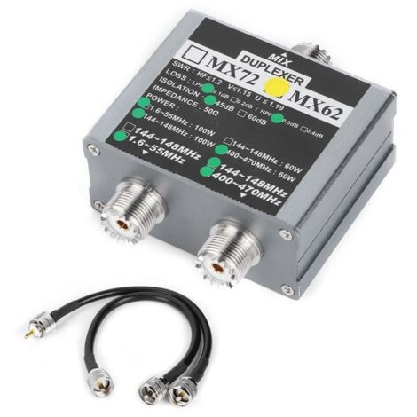 MX62 VHfUHF Duplexer 144148MHz 400470MHz Combineur d'antenne intérieure à fréquence différente