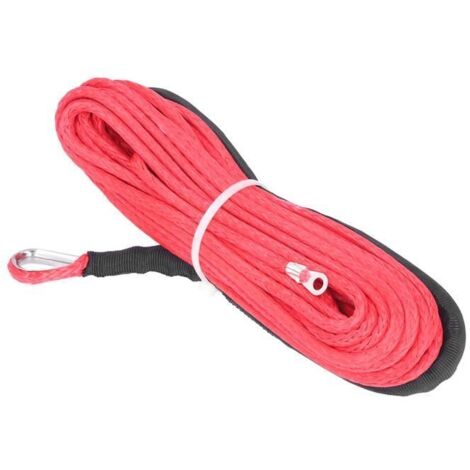 Mxzzand corde de treuil synthétique Mxzzand Câble de treuil synthétique Câble de treuil en Fiber synthétique de auto barre Rouge