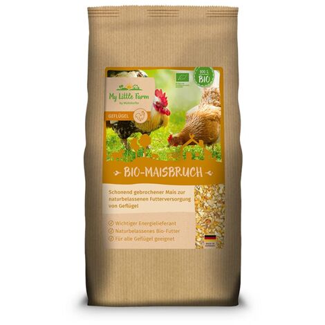 My Little Farm - Frattura di mais biologica, 2 kg, mangime naturale per polli e altri pollame, prodotto delicato, fornitore di energia, qualità biologica