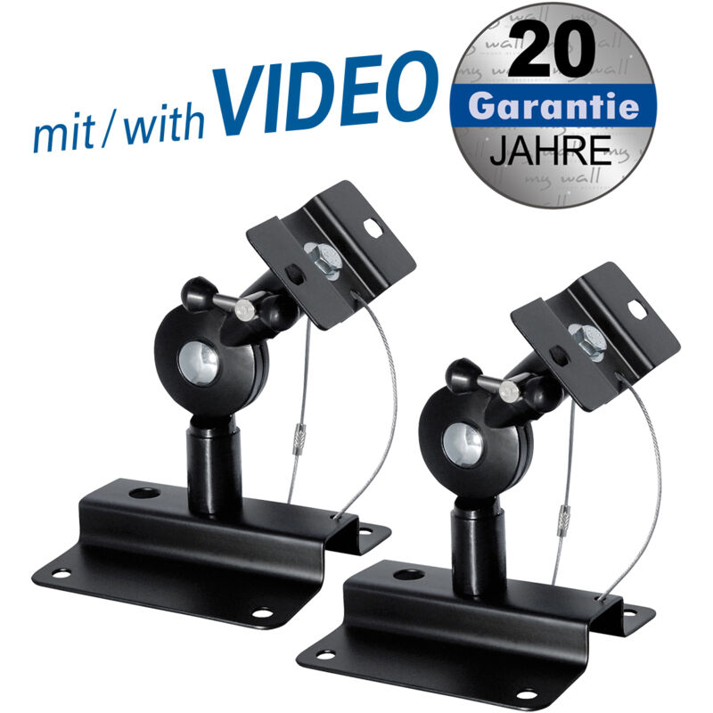 My Wall HB1AL Supporto a Muro per altoparlante Ruotabile, Inclinabile Nero 2 pz.