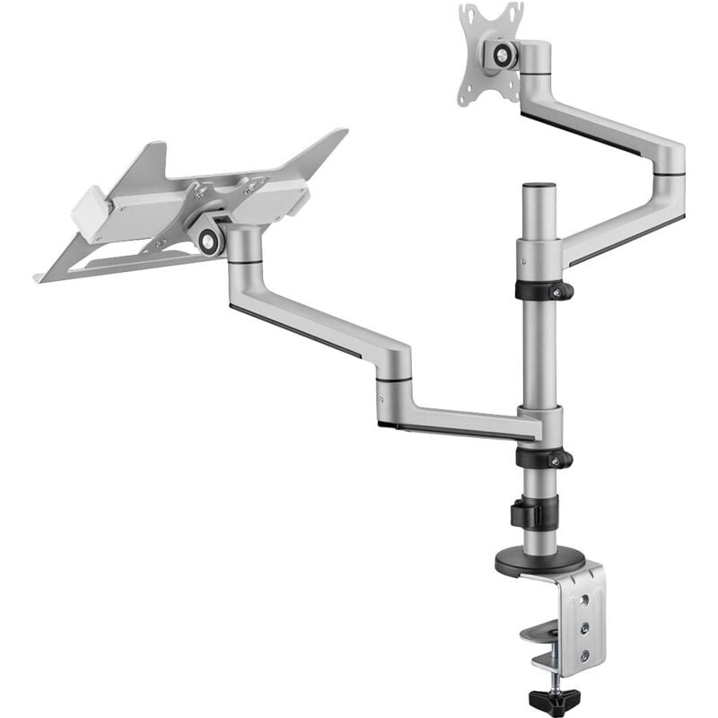 HL52L simple Support de table pour écran 43,2 cm (17') - 81,3 cm (32') argent réglable en hauteur, rotatif, tablette pour pc D380022 - My Wall