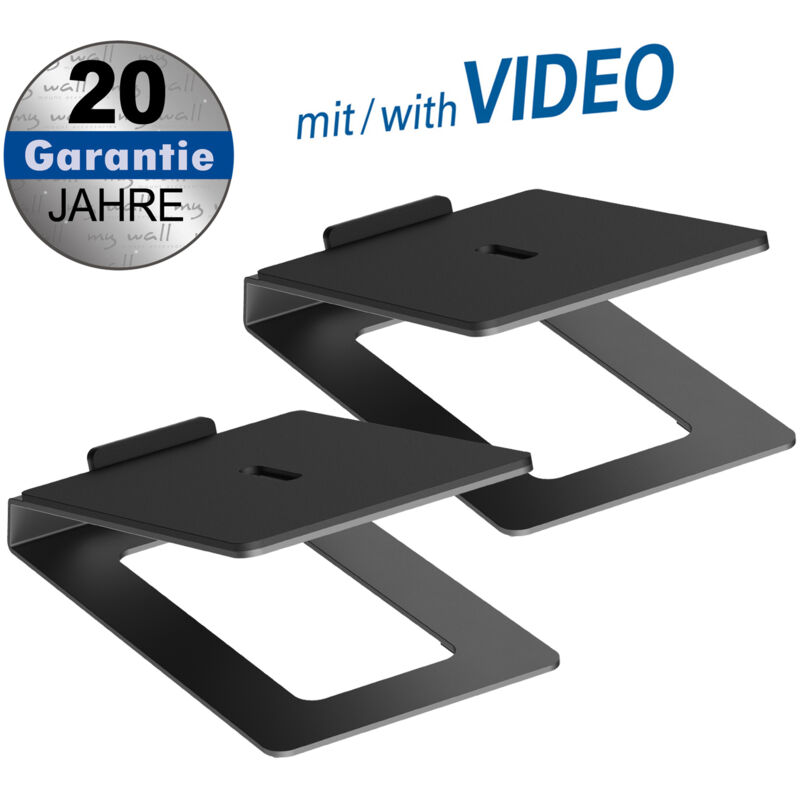 My Wall Hs33-2l - Speaker Stand De Desktop (2 Stück, Mit Antivibrationsmatte, Winkel De Tilt De 16°, Trägt Bis Zu 10 Kg, Standfuß Für De