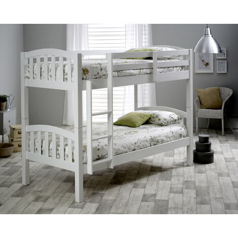 main image of "Mya Bunk Bed White With Pocket Sprung Mattresses"