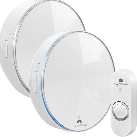main image of "Mydome Wireless Doorbell | Plugin Chime Kit, Designed for UK Homes with Solid Walls, Built for The UK Weather, Clear Audio & Visual Notification (Polar Aura I)"