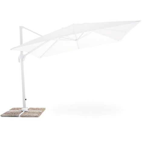 Mygarden Senso Ombrellone a Braccio Retrattile, Bianco, 3 x 3 Metri