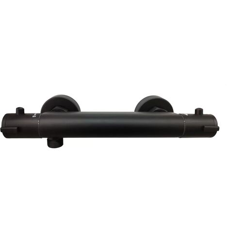 Myra Matt Black Round Modern Style Thermostatic Bathroom Shower Bar Valve