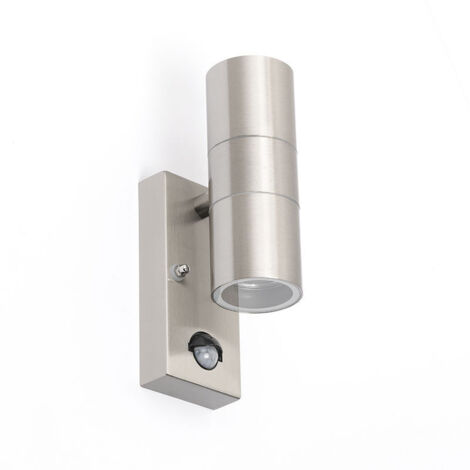 MYSELOXY - Éclairage extérieur avec détecteur de mouvement - 2 lampes - Hauteur : 210 mm - Acier - Style moderne - Éclairage extérieur