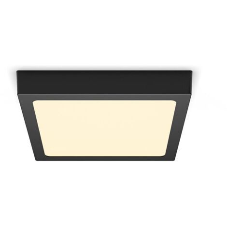 MYSELOXY ultradünne quadratische LED-Deckenleuchte, 12 Watt, schwarz, 3 x 21 x 21 cm, Farbtemperatur 2700 K, 1150 Lumen
