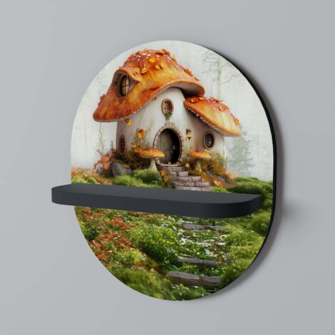 MYSTIC TOADSTOOL Mensola ovale nera