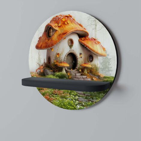 MYSTIC TOADSTOOL Rundes Regal Schwarz