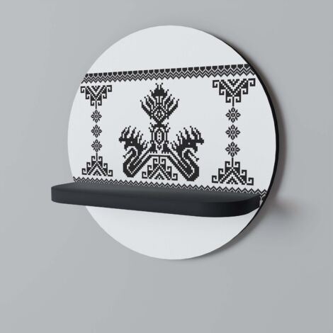 MYTHIC STITCH Rundes Regal Schwarz