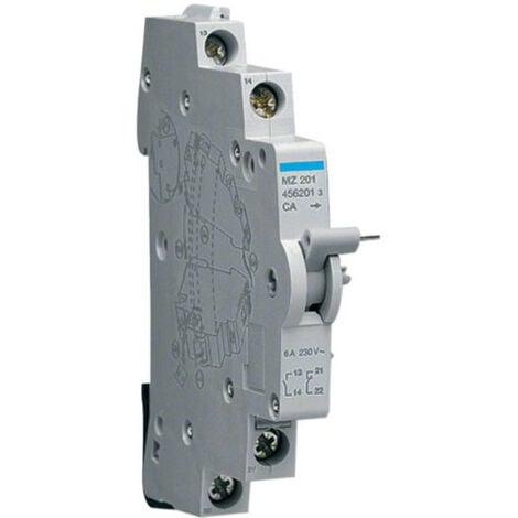 MZ201 Hager - Contact auxiliaire inverseur CA 1NO+1NF 240Vac 6A - Compatible disjoncteur ou interrupteur différentiel Hager