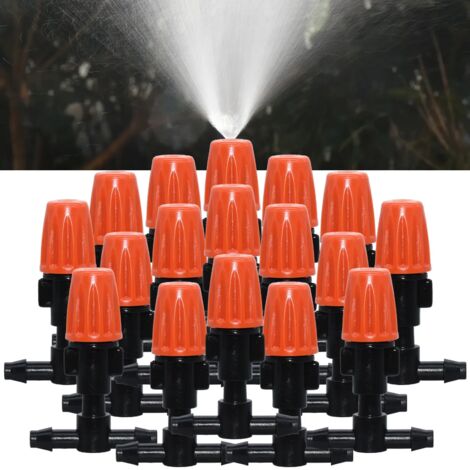 (N-15PCS) Buses de brumisation réglables pour serre avec raccord 1/4'' pour système d'irrigation goutte à goutte, kit d'arrosage pour jardin, fleurs et bonsaïs