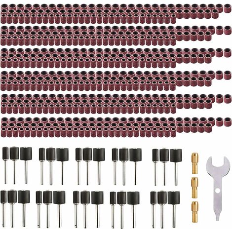 N 574-teiliges Trommelschleifset, 540-teiliges Schleifband, 30-teiliges Trommelfutter für Dremel-Rotationswerkzeuge, Schnellspannfutter für Dremel-Rotationswerkzeuge