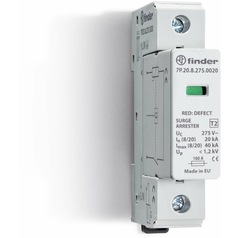 Protecteur de surtension (spd) Type 2 Finder ac Monophasé - dc Triphasé