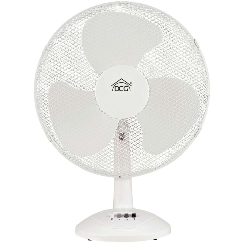 DCG - Ventilateur de Table Oscillant Diamètre 30cm Couleur Blanche VE9030