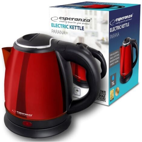 Esperanza ekk128r elektrischer Wasserkocher parana 1 l schwarz, rot 1350 w