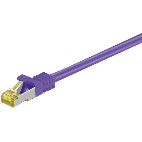 N/A Cordon RJ45 catégorie 7 S/FTP 1 m (Violet) - Câble ethernet catégorie 7 à double blindage