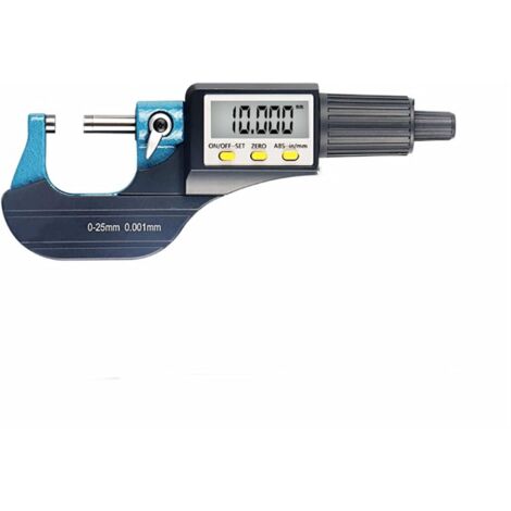 N/B 0-25 Micrómetro digital de alta precisión con diámetro exterior, cabezal lateral de carburo, resistente al desgaste y duradero, con trinquete giratorio para medición.