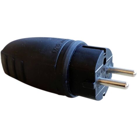 N & L 11257 Spina di sicurezza Gomma 230 V Nero IP44