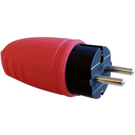 N & L 17187 Spina di sicurezza Gomma 230 V Rosso IP44