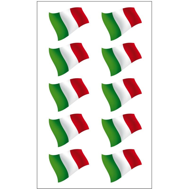 Image of Stickerslab - N°10 Adesivi bandiera Italiana in vinile ultra resistente per moto vespa auto