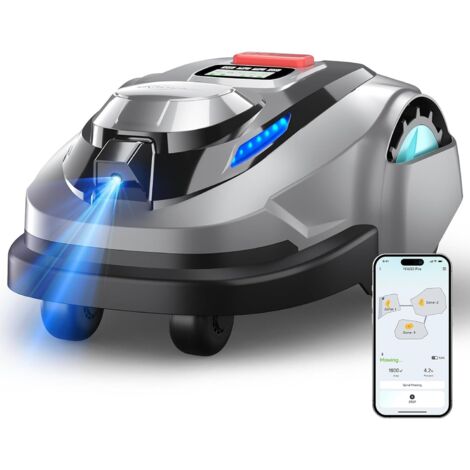 N1600PRO – Robot Tondeuse sans Fil périphérique avec Navigation RTK & Vision IA, pour Jardins Jusqu’à 1600 m² (Tonte systématique en U, Gestion Multi-Zones, réglage de la Hauteur Via app)