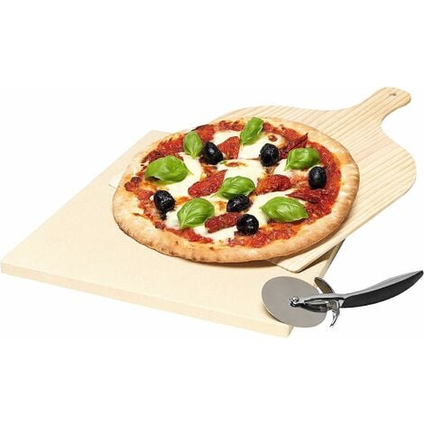 Navaris Pietra Refrattaria per Pizza XL e Ricettario - Cuocere nel Forno  Pane Pizze Focaccia - Teglia Rettangolare 38x30cm Cordierite - Cottura 800°  : : Casa e cucina