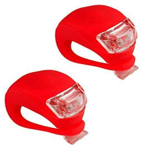 N°2 Faretti led in silicone universali per bici in 4 colori a scelta Colore - Rosso