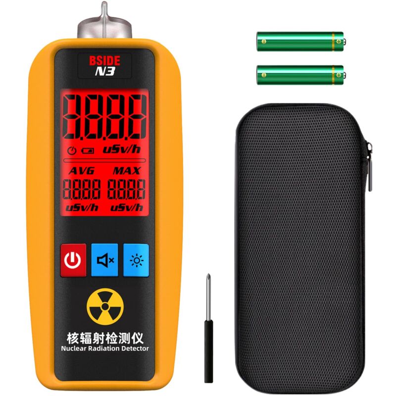 Durficst - N3 Détecteur de Rayonnement Nucléaire Compteur Geiger avec Grand Écran Alarme Commutable Dosimètre Radioactivité Détecteur de Radiation x