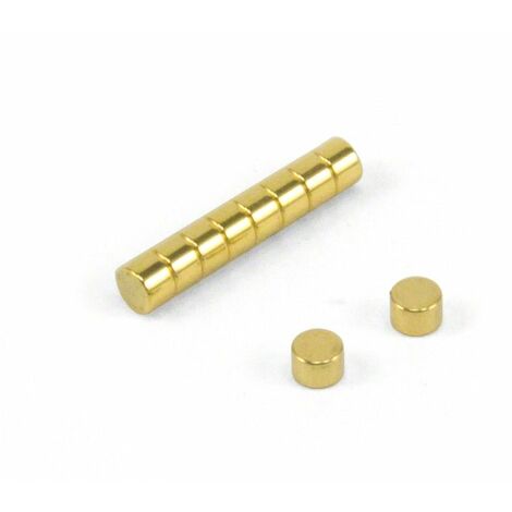 N42 Magnet Neodimio Placcato In Oro Per Terapia Magnetica E Sollievo Dal Dolore - 3mm Dia x 2mm Di Spessore - Confezione Di 10