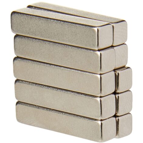 N42 Magneta Neodimio Per Arti, Mestieri, Produzione Di Modelli, Fai -Da -Te, Hobby, Ufficio E Casa - 25mm x 5mm x 5mm Di Spessore - 4,3kg Di Tiro - Pacco Di 10