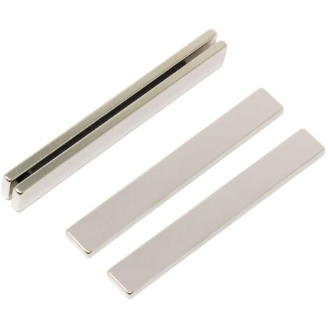 N42 Magneta Neodimio Per Arti, Mestieri, Produzione Di Modelli, Fai -Da -Te, Hobby, Ufficio E Casa - 75mm x 10mm x 3mm Di Spessore - 12,4kg Di Tiro - Pacco Di 2