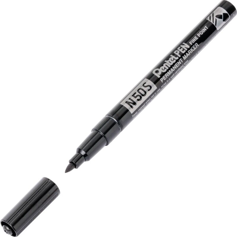 N50S Permanent Marker Fine Point Black Pack of 12 - Pentel