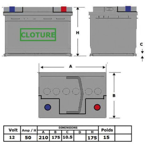 N66 Batterie Cloture Renforcee 12v - 50ah