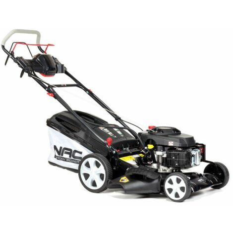 NAC Cortacésped a Gasolina con Tracción LS50-196-HS-ES, motor 196cc, arranque eléctrico, ancho de corte 50 cm, ideal para jardines medianos y grandes.