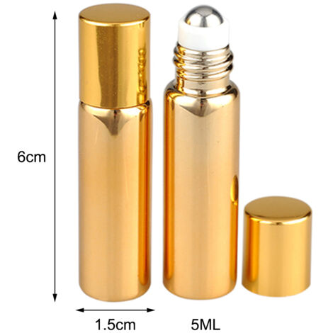 Nachfüllbare Roll-on-Flaschen, 7 Stück – Leere 10-ml-Glasflasche für ätherische Öle, tragbar und leicht für unterwegs – Schwarz