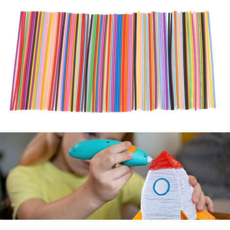 Nachfüllbares PCL-Filament für 3D-Stifte – 110 Stück / 22 Farben / 15 cm / 2,5 mm – Komplettes Nachfüllset