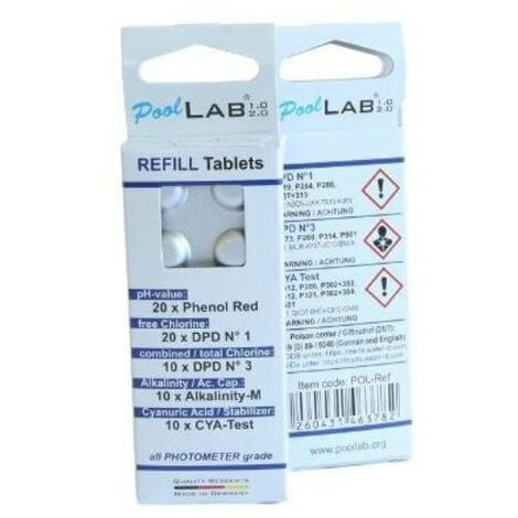 Nachfüllpack für elektronischen Pooltester PoolLab 1.0 & PoolLab 2.0