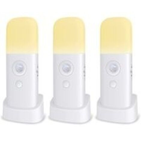 Nachtlicht für Kinder, Bewegungsmelderlampe, Helligkeit einstellbar, tragbar, wiederaufladbar, für Schlafzimmer, Kinderzimmer und Wohnzimmer (3er-Pack)