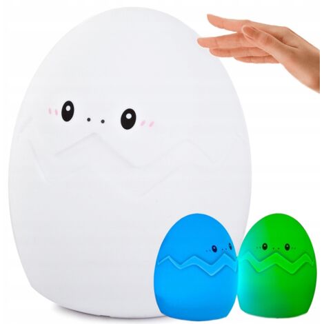 NACHTLICHT FÜR KINDER LED SILIKON RGB TOUCH WEICH EI-FÖRMIG BATTERIEN
