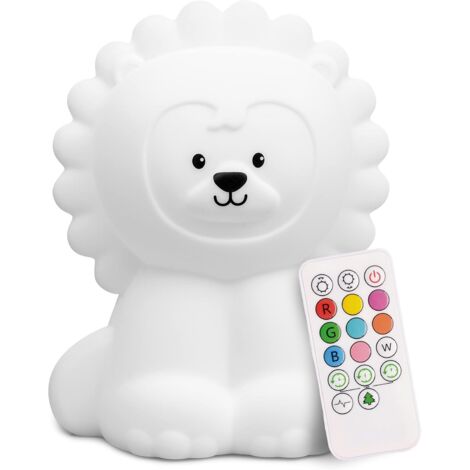 Nachtlicht in Löwenform aus Silikon für Kinder, Nachttischlampe für Babys und Kleinkinder, tragbares, leuchtendes Tiergeschenk, originelles Geschenk