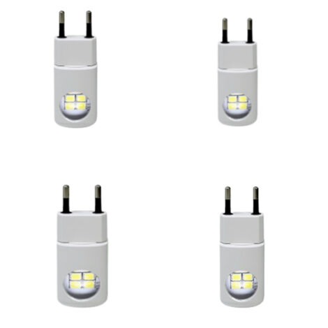 Nachtlicht mit Stecker, LED-Wandleuchte, Ambientebeleuchtung, dimmbar, Schlafzimmerbeleuchtung – Nachtlicht – weiß – warmweißes Licht – europäischer Standard – 4er-Pack