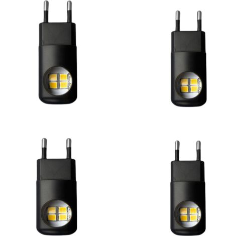 Nachtlicht mit Stecker, LED-Wandleuchte, Stimmungsleuchte, dimmbar, Schlafzimmerbeleuchtung – berührungsempfindliches Nachtlicht – schwarz – warmweißes Licht – europäischer Standard – 4er-Pack