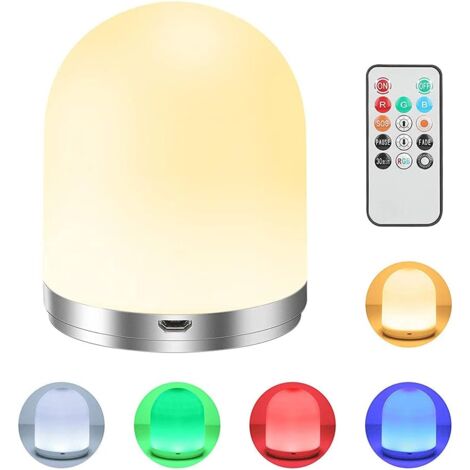 Nachtlicht, Nachttischlampe für Kinder, Fernbedienung, wiederaufladbare USB-Timer-Funktion, RGB-Farbwechsel