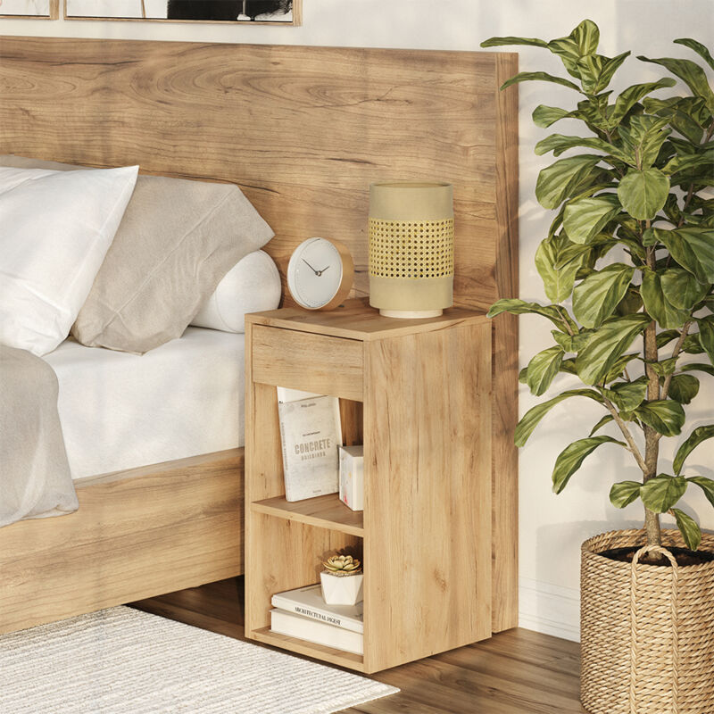 Nachttisch Dany, Goldkraft Eiche, 35 X 65 Cm Mit 1 Schublade, Vicco