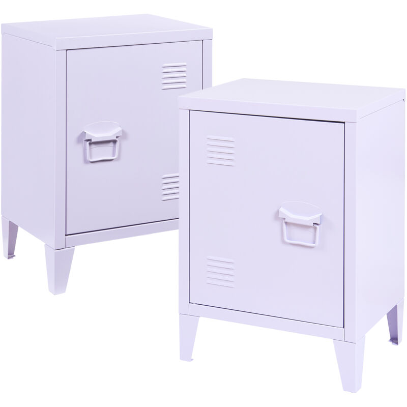 [en.casa] - Nachtschrank Inari 2er Set Türgriff Rechts Und Links Lila