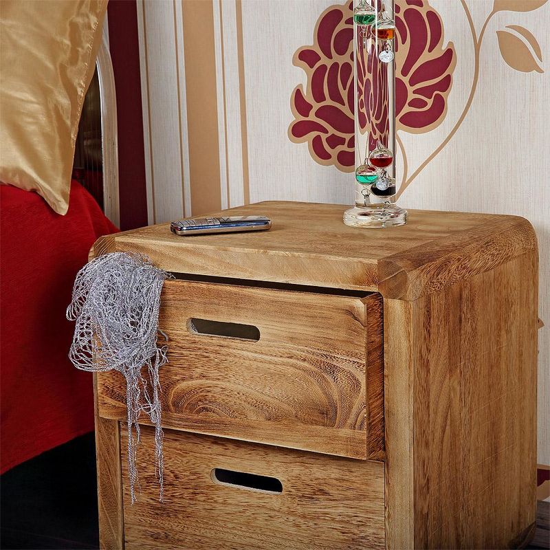 Nachtschrank Nachttisch Beistellschrank Schubladen Tisch Holz Shabby Braun